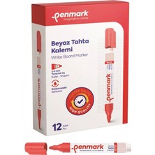 Penmark Beyaz Yazı Tahtası Kalemi Kırmızı Renk (12 Adet)