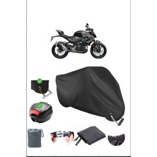 Breen Cfmoto 450NK Için Arka Çanta ve Kilit Uyumlu Siyah Motosiklet Branda, Güvenli