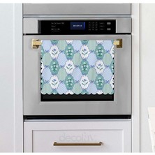 Dekoratif Fiyonk, Çizgi ve Puan Desenli Lazer Kesim Kumaş Fırın Örtüsü