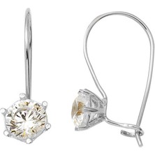 Bilezikci Beyaz Altın Tektaş Sallanan 14 Ayar Küpe