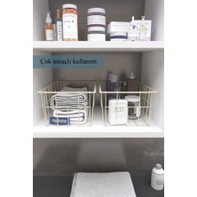 Moniev 2'li Büyük Boy Düzenleyici Lüks Mutfak Düzenleyici Banyo Organizer Metal Meyve Sepeti