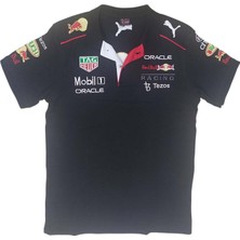 Honda Erkek Polo Yakalı Redbull Baskılı Kısa Kollu Siyah Tişört Etp-Hndr