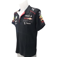 Honda Erkek Polo Yakalı Redbull Baskılı Kısa Kollu Siyah Tişört Etp-Hndr