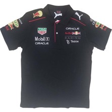 Honda Erkek Polo Yakalı Redbull Baskılı Kısa Kollu Siyah Tişört Etp-Hndr