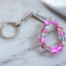 Mga Doğaltaş Termal Kuvars Pembe Doğal Taş Tesbih Anahtarlık -  Doğal Taş Anahtarlık - Tesbih Anahtarlık Sertifikalı Doğal Taş Tesbih