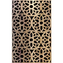 Ahşap Lambader Yuvarlak Ayak Selçuk Başlık Işık Desenli Dimmerli Telefon Kontrollü - Dimmer Kumandalı