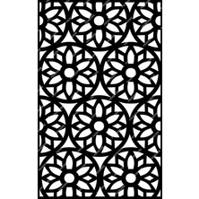 Ahşap Lambader Yuvarlak Ayak Selçuk Başlık Işık Desenli Dimmerli Telefon Kontrollü - Dimmer Kumandalı