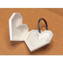 Kalp Şeklinde Mini Saklama Kutulu Anahtarlık 3lü Paket