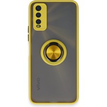 Vivo Y11S / Y20 Kılıf Buzlu Yüzüklü Standlı Kapak A++ Zipax-Az-Mnty