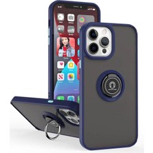 iPhone 15 Pro Max Kılıf Buzlu Yüzüklü Standlı Kapak A++ Zipax-Az-Mnty