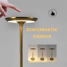 Şarjlı Metal Masa Lambası Dimmerli Dekoratif Abajur Cata Toronto Dokunmatik Restoran Cafe Lambası