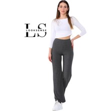 Looksense Kadın Kaşkorse Yüksek Bel Bol Paça Fitilli Tayt 01034