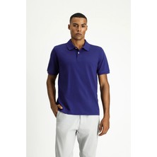 Polo Yaka Regular Fit Nakışlı Pamuk Tişört