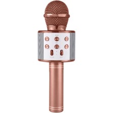 Karaoke Mikrofonlu Hoparlör - Şarjlı -Bluetooth Rose Gold