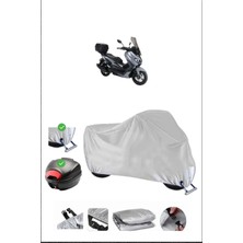 Breen Kuba Novax 200 Için Arka Çanta Ve Kilit Uyumlu Gri Motosiklet Branda, Güvenli