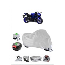 Breen Yamaha R7 Için Arka Çanta Ve Kilit Uyumlu Gri Motosiklet Branda, Güvenli