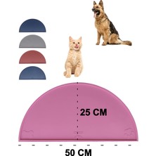 Silikon Mama Matı Havuzlu Yıkanabilir Kaymaz Evcil Hayvan Beslenme Matı Kedi Köpek Paspası 50X25 cm