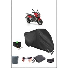 Breen Rks Reale 125X Için Kilit Uyumlu Siyah Motosiklet Branda, Güvenli, Su Geçirmez