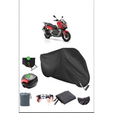 Rks Reale 125X Için Arka Çanta Ve Kilit Uyumlu Siyah Motosiklet Branda, Güvenli