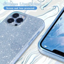 Grabono Apple iPhone 13 Pro Kılıf Parlak Simli Muhteşem Görünüm, Sert ve Dayanıklı Iki Katmanlı Ultra Koruma Sert Silikon