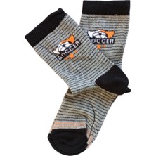 Butik Erkek Çocuk 4 Adet Soccer Yazılı Soket Çorap