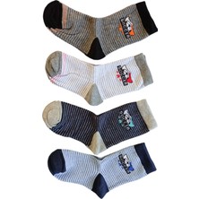 Butik Erkek Çocuk 4 Adet Soccer Yazılı Soket Çorap