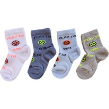 Butik Erkek Çocuk 4 Adet Top Figürlü Soket Çorap 0 -1, 1-2, 3-4 Yaş