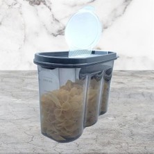 Zayka® 2 Kapaklı Ölçekli Erzak Saklama Kabı - 1,2 Litre - SA930