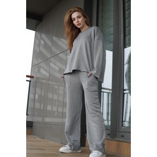 Gri Oversize  Eşofman Takım