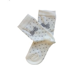 Butik Kız Çocuk 4 Adet Fiyonk Desenli Soket Çorap 5-6,9-10,11-12 Yaş