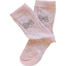 Butik Kız Çocuk 4 Adet Fiyonk Desenli Soket Çorap 5-6,9-10,11-12 Yaş