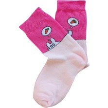 Butik Kız Çocuk 4 Adet Tavşan Figürlü Soket Çorap 5-6,7-8,11-12 Yaş