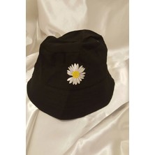 Rahan Şapka Bucket Şapka Balıkçı Kova Şapka Unisex Yuvarlak Şapka Papatya Işlemeli