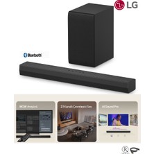 Lg 300W 2.1 Adaptive ve Yapay Zeka Destekli Ses, Derin Bas, Oyun Modu, 40 Inç ve Üzeri Tv Uyumlu Monte Edilebilir Soundbar