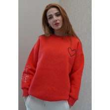 Oversize Geniş Kalıp Bisiklet Yaka Kalın Basic Yazılı