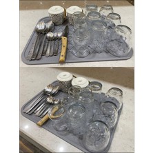 Silikon Bulaşık Kurutma Matı Büyük Boy Tezgah Üstü Kuruluma Matı Bulaşık Yıkama Matı 40 x 30 cm