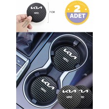 Kocamın Tasarımı Karbon Desenli Kia Niro Bardak Altlığı Kia Niro Iç Mekanı Için Spor 7 cm Tasarımı 2 Adet