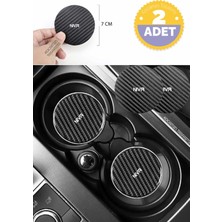 Lada Niva Siyah Karbon 7 cm Bardak Altlığı Lada Yazılı Niva Logolu 2 Adet Dayanıklı Şık Tasarım