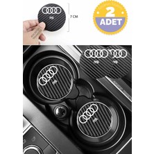 Kocamın Tasarımı Audi Rs Yazılı Karbon Bardak Altlığı Audi Armali Rs Için Spor ve Şık 7 cm 2 Adet Tasarım