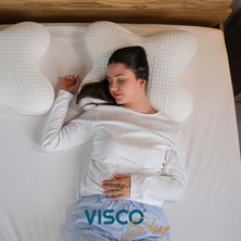 Visco Sleep Kelebek Yastık Çok Amaçlı Yastık Ergonomik Yastık Papillon Ortopedik Doğal Viskon Kılıflı Yastık 45x50x15  cm