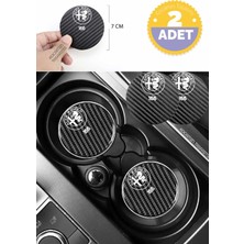 Alfa Romeo 166 Yazılı Karbon Bardak Altlığı Alfa Romeo Armali 166 Için Spor ve Şık 7 cm 2 Adet Tasarım