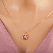 HS Demirci 925 Ayar Gümüş Rose Çiçek Kadın Gümüş Kolye