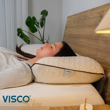 Visco Sleep Visco Yastık Ergonomik Yastık Risus Doğal Keten Kılıflı Yastık 60x40x15  cm
