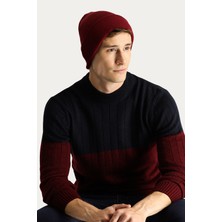 Bisiklet Yaka Slim Fit Dar Kesim Desenli Triko Kazak