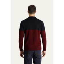 Bisiklet Yaka Slim Fit Dar Kesim Desenli Triko Kazak