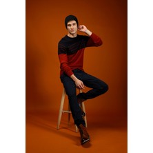 Bisiklet Yaka Slim Fit Dar Kesim Desenli Triko Kazak
