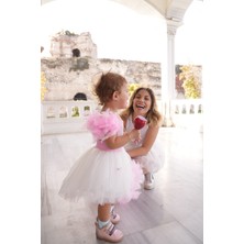 Narely Otriş Detaylı Pembe Etek&crop Takım