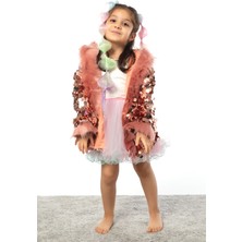 Shiny Kimono Kürklü Pullu Sabahlık