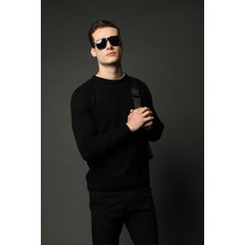 Bisiklet Yaka Regular Fit Desenli Triko Kazak