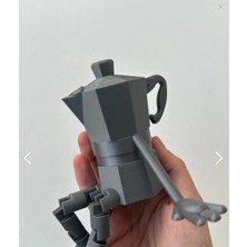 Kahve Köşesi Sevimli Biblo Seti 3lü, Kahve Çekirdeği, Kahve Kupası, Moka Pot, Coffee Set 8 cm -6 cm -6 cm  Neşeli Biblolar